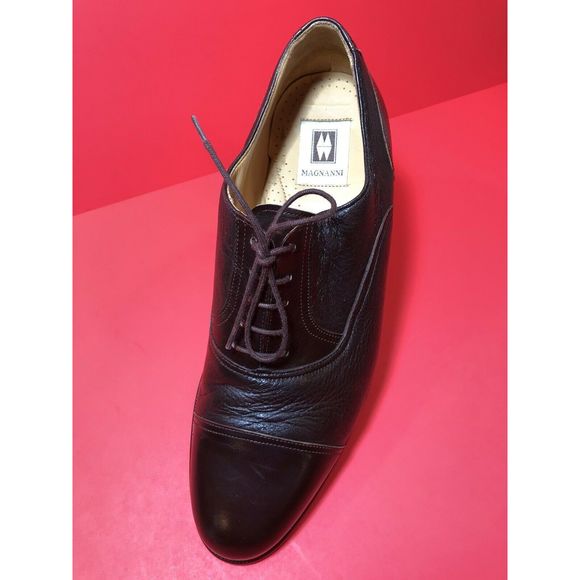 Men's Magnanni Med DRK Brown Dress Shoes Leather - Picture 9 of 12